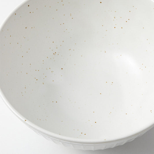 White Speckled Light Weight Large Bowl