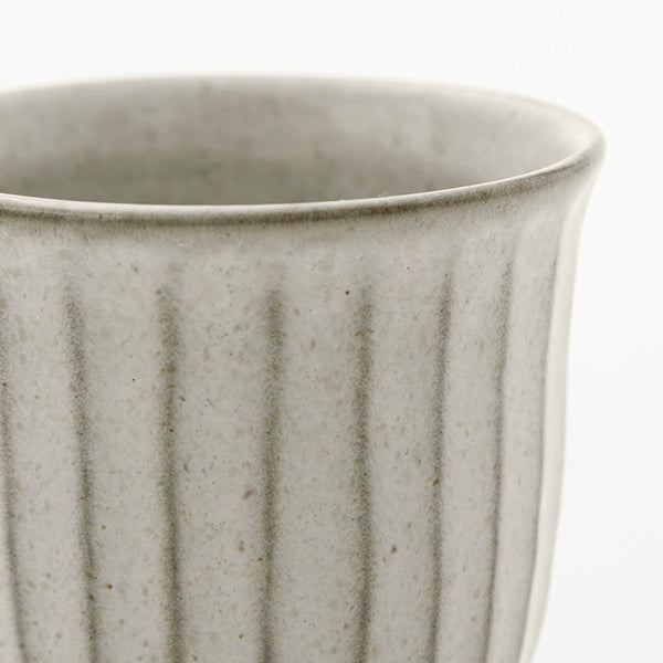 Rustic Ribbed Ceramic Coffee Cup