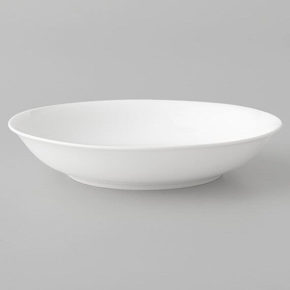 Versatile Culinary Essential White Porcelain Deep Plate