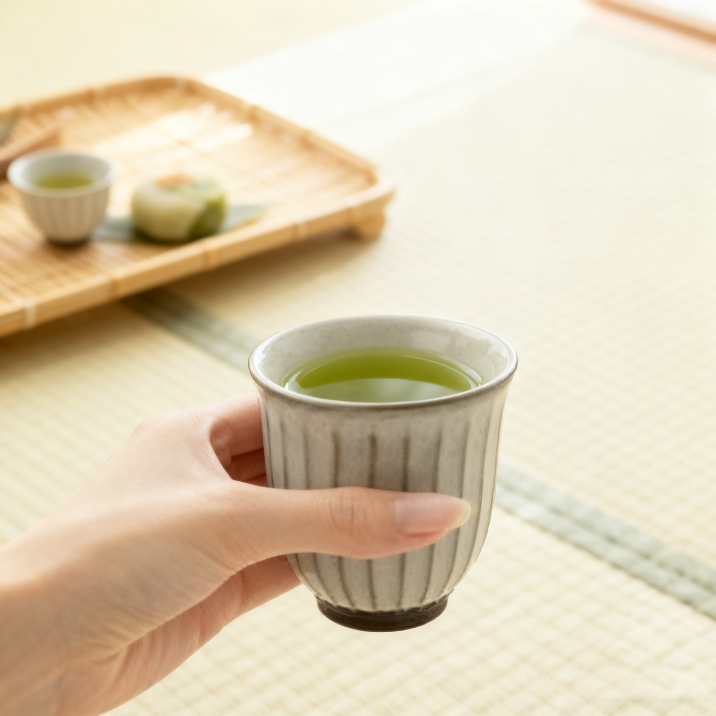 Rustic Ribbed Ceramic Coffee Cup