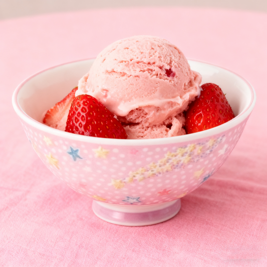 Pink Star Patterned Rice Bowl
