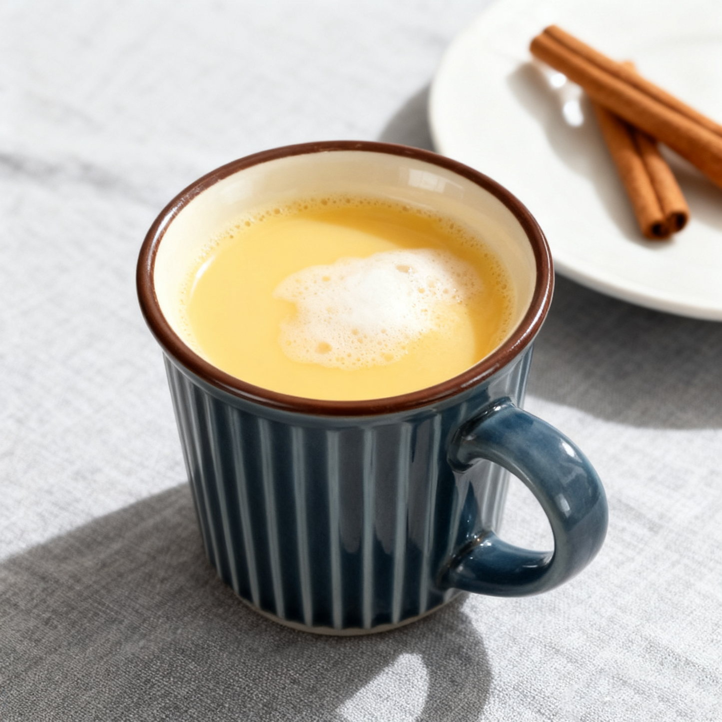 Blue Striped Ceramic Mug Cup