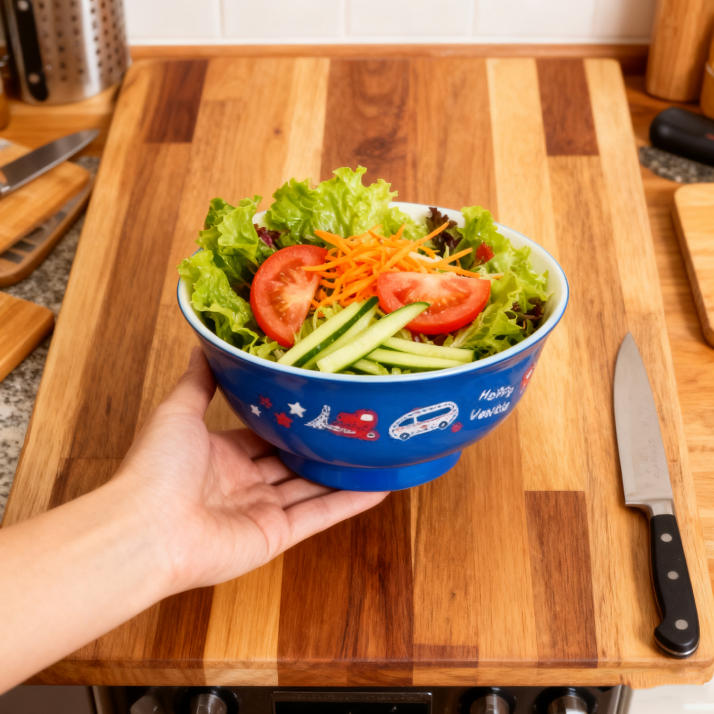 Kids Noodle Bowl with Vehicle Design