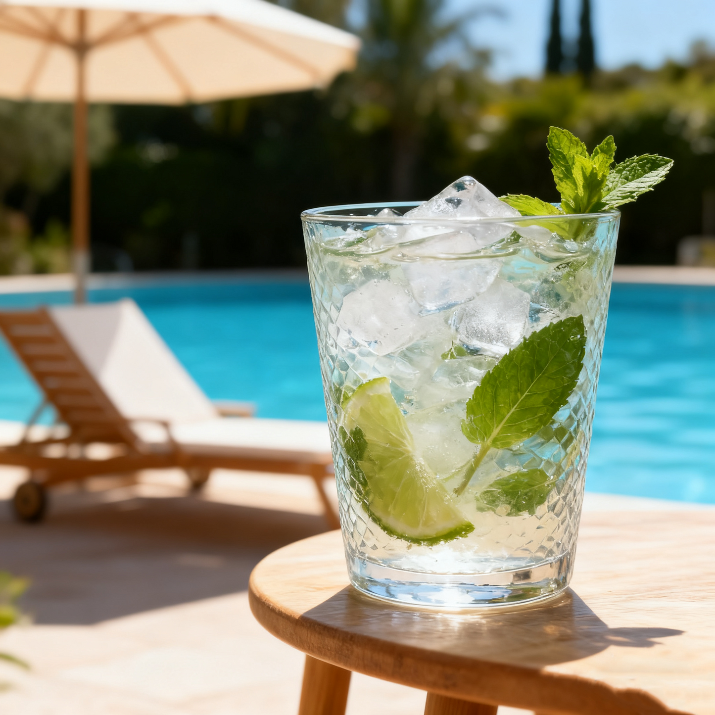 Textured Minimalist Clear Glass Cup