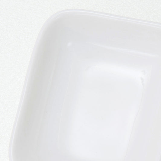 White Porcelain Two-Compartment Divided Dish