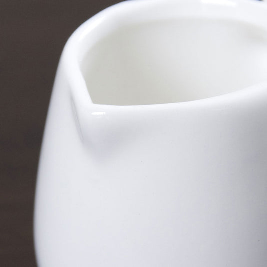 White Porcelain Milk Pitcher with Handle