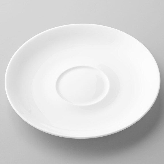 Pure White Ceramic Coffee Cup with Saucer Set