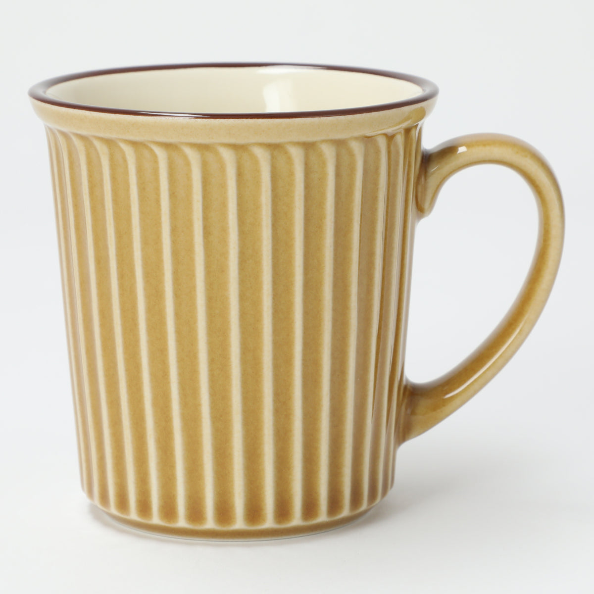 Yellow Striped Ceramic Coffee Cup