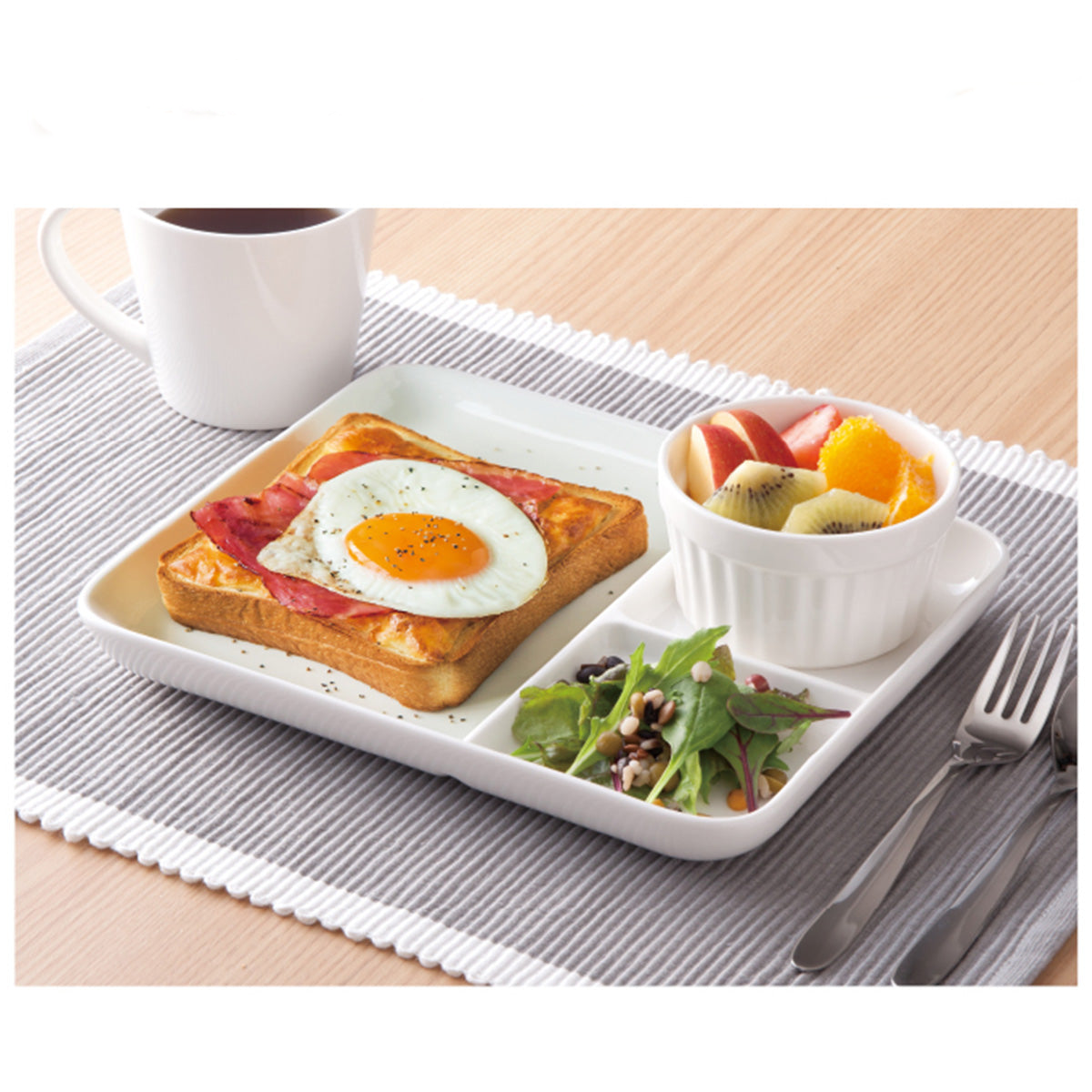 White Porcelain Sectioned Lunch Plate